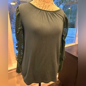 NWOT LOFT Forest Green Blouse
